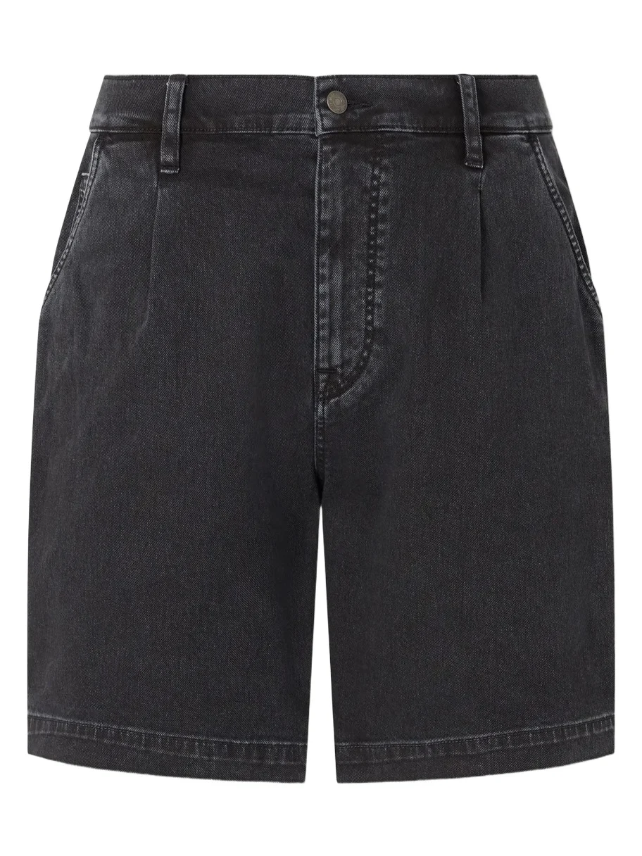 Spring Wide-Leg Stretch-Cotton Denim Shorts - Men Spring Wide-Leg Stretch-Cotton Denim Shorts - Men