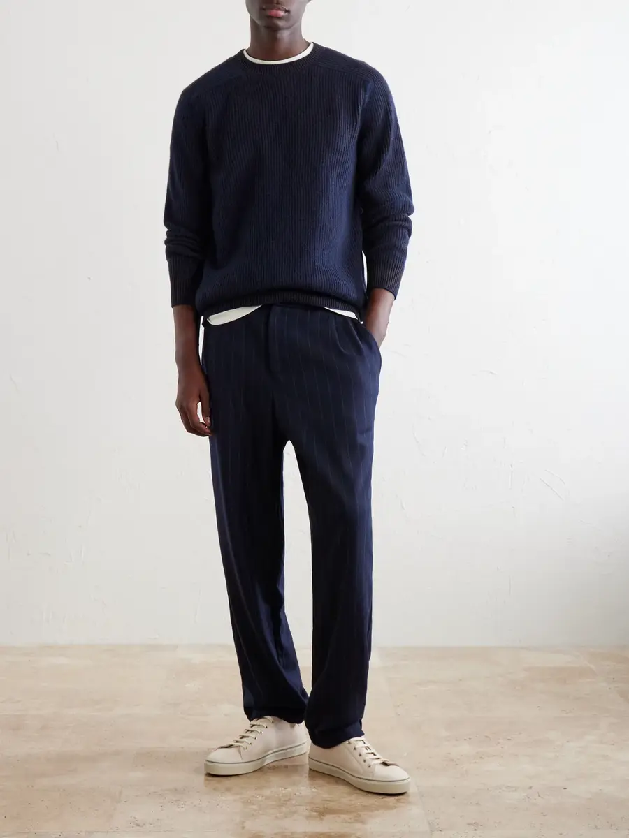 Sease Tapered Pinstriped Wool-Blend Trousers - Men | Thumbnail 2