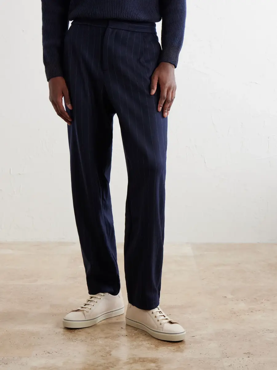 Sease Tapered Pinstriped Wool-Blend Trousers - Men | Thumbnail 3