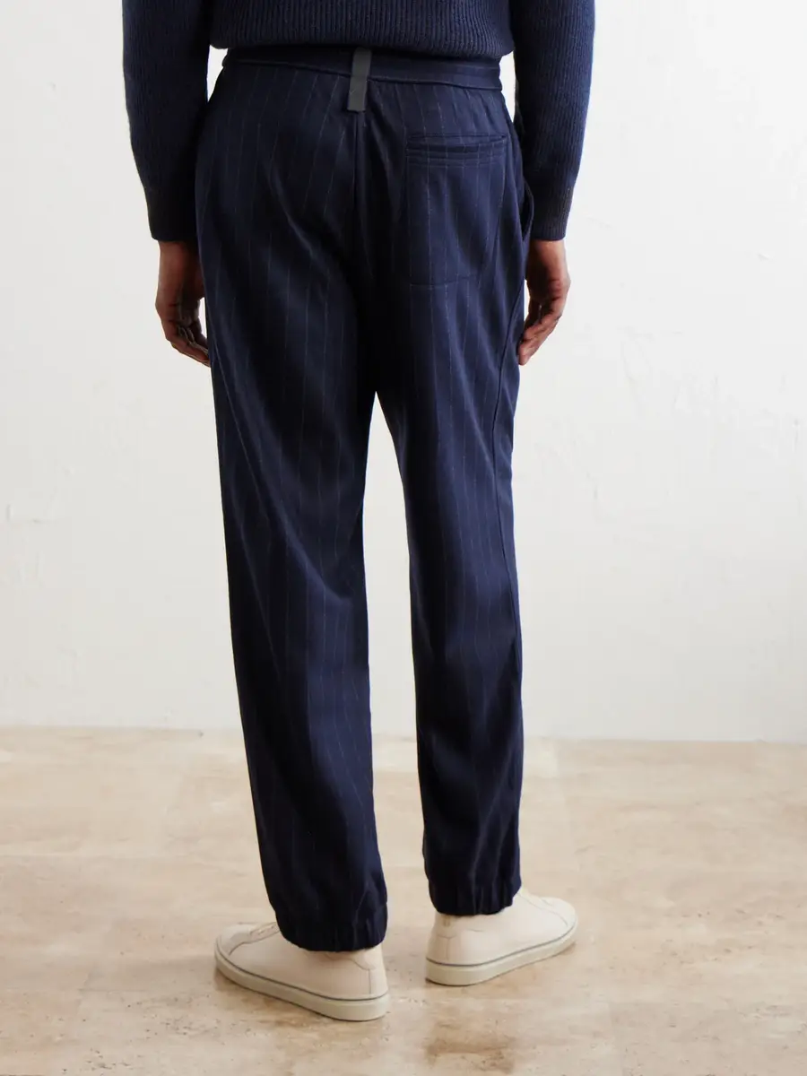 Sease Tapered Pinstriped Wool-Blend Trousers - Men | Thumbnail 4