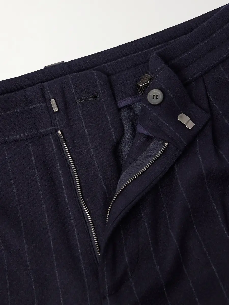 Sease Tapered Pinstriped Wool-Blend Trousers - Men | Thumbnail 6