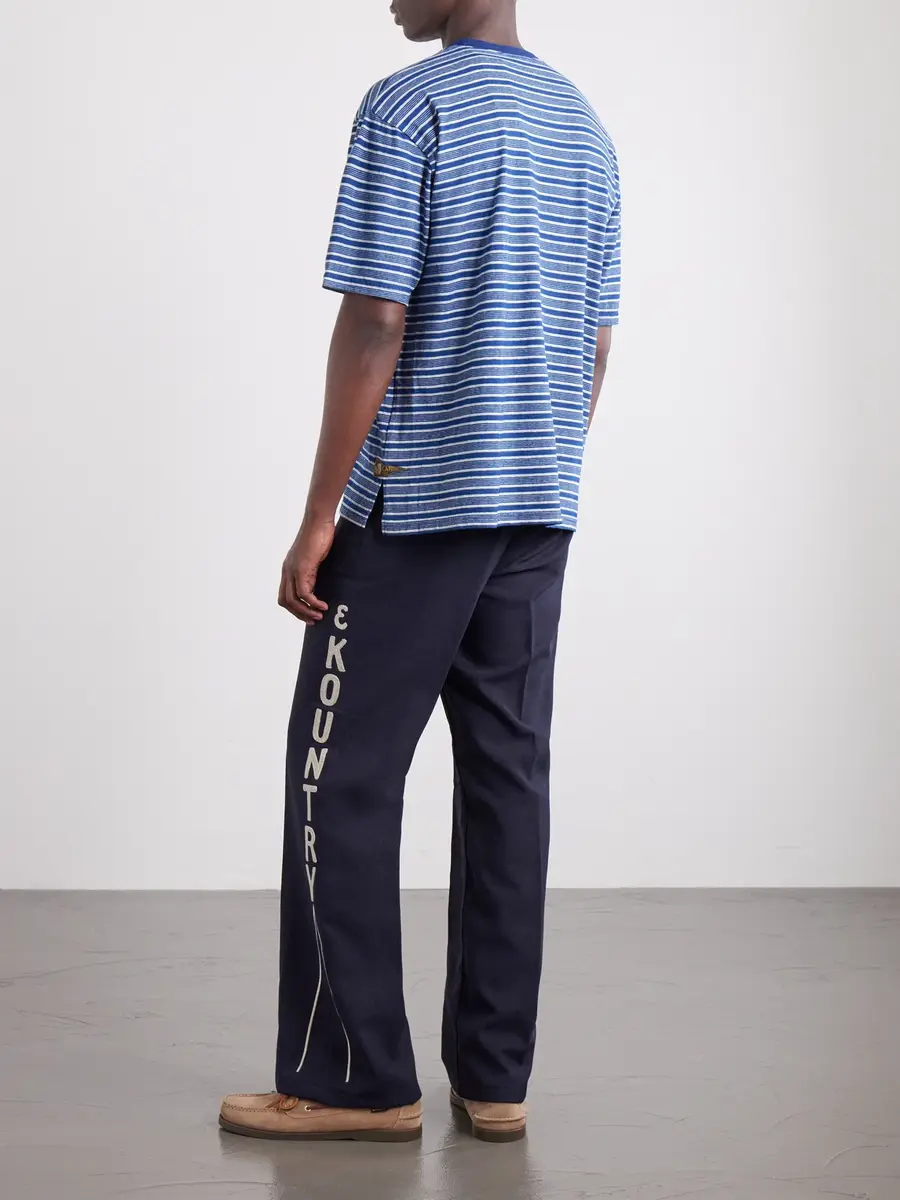KAPITAL Logo-Appliquéd Striped Cotton-Jersey T-Shirt - Men | Thumbnail 4 KAPITAL Logo-Appliquéd Striped Cotton-Jersey T-Shirt - Men | Thumbnail 4