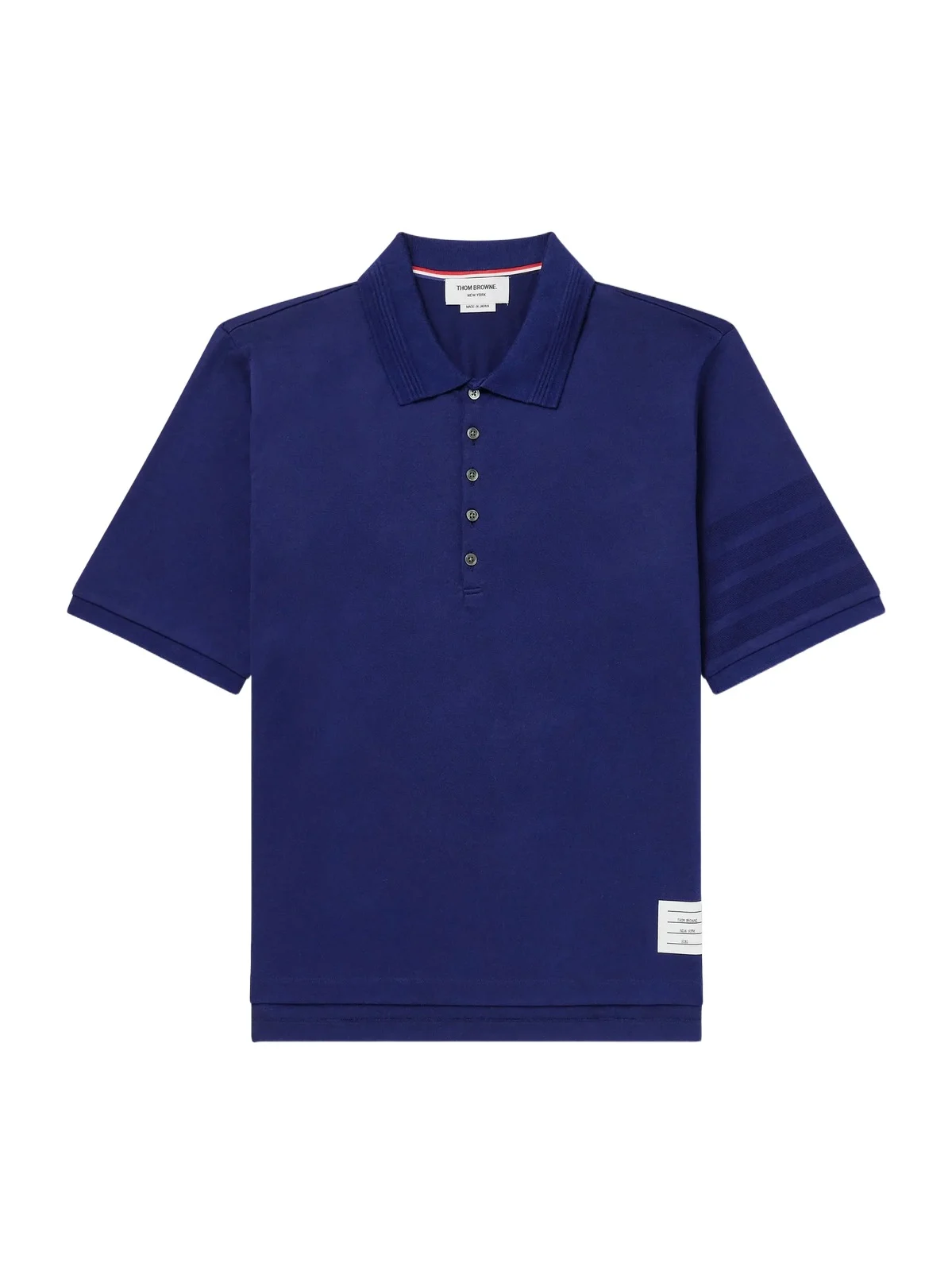 Thom Browne Striped Logo-Appliqué Cotton-Jersey Polo Shirt - Men
