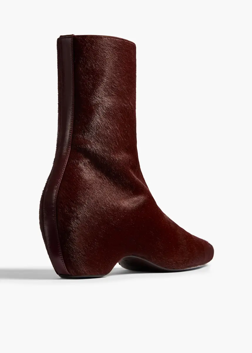 Khaite Sybil Ankle Boot In Rouge Noir Haircalf | Thumbnail 4 Khaite Sybil Ankle Boot In Rouge Noir Haircalf | Thumbnail 4