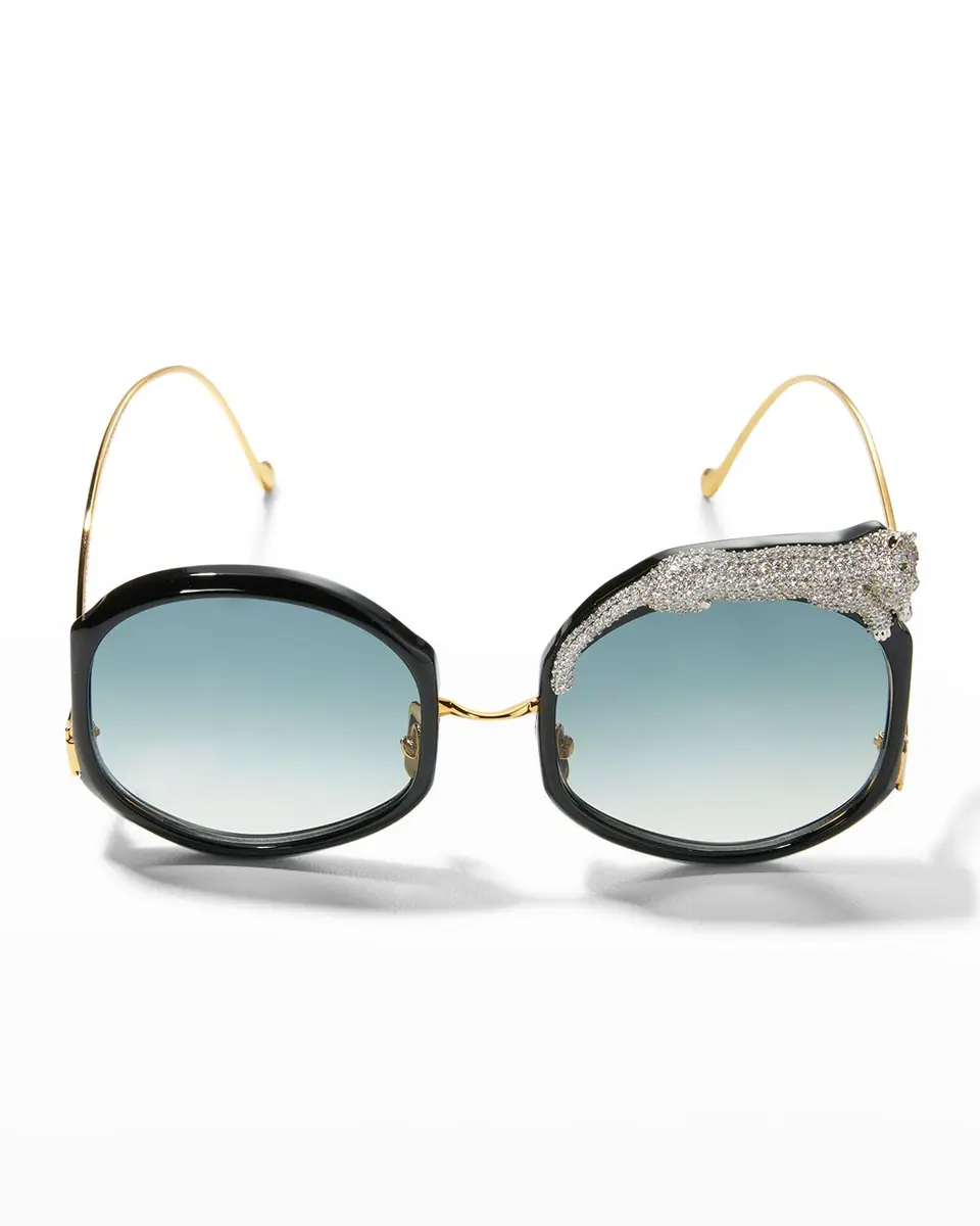 Anna-Karin Karlsson Rose Et Le Reve Leopard Round Acetate Sunglasses | Thumbnail 3 Anna-Karin Karlsson Rose Et Le Reve Leopard Round Acetate Sunglasses | Thumbnail 3