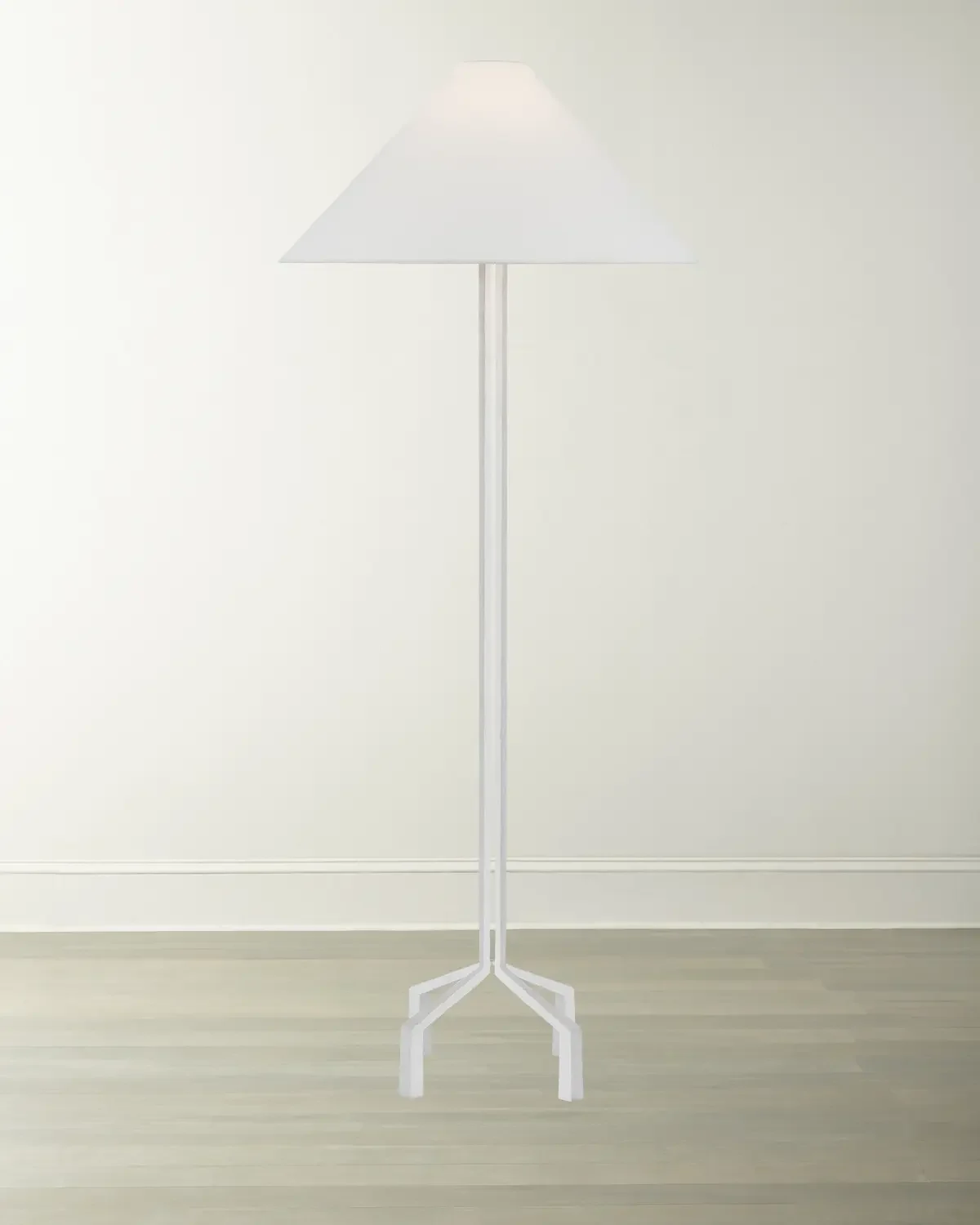 Visual Comfort Signature Clifford Forged Floor Lamp With Linen Shade by Marie Flanigan