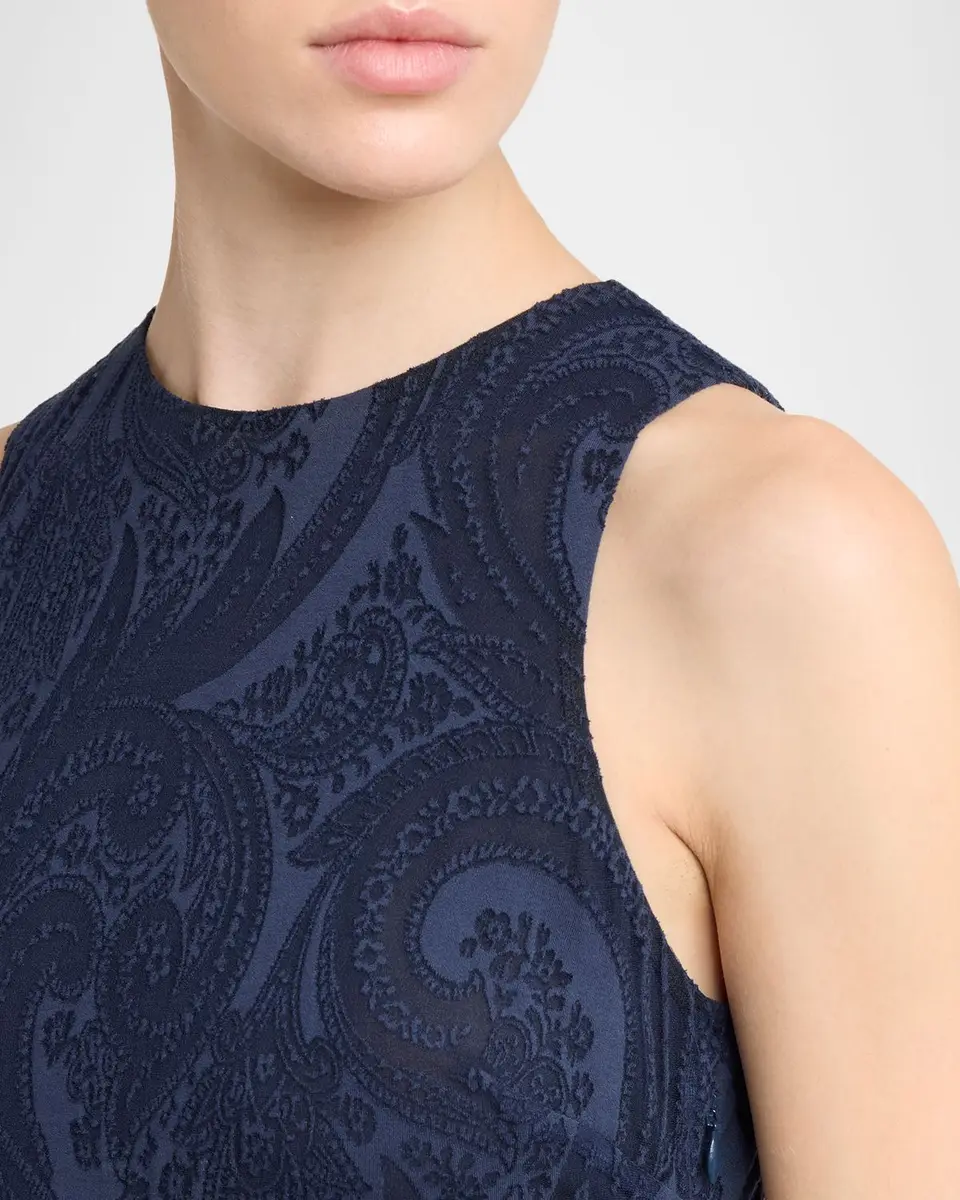 Etro Long Sleeveless Paisley Jacquard Dress | Thumbnail 5 Etro Long Sleeveless Paisley Jacquard Dress | Thumbnail 5