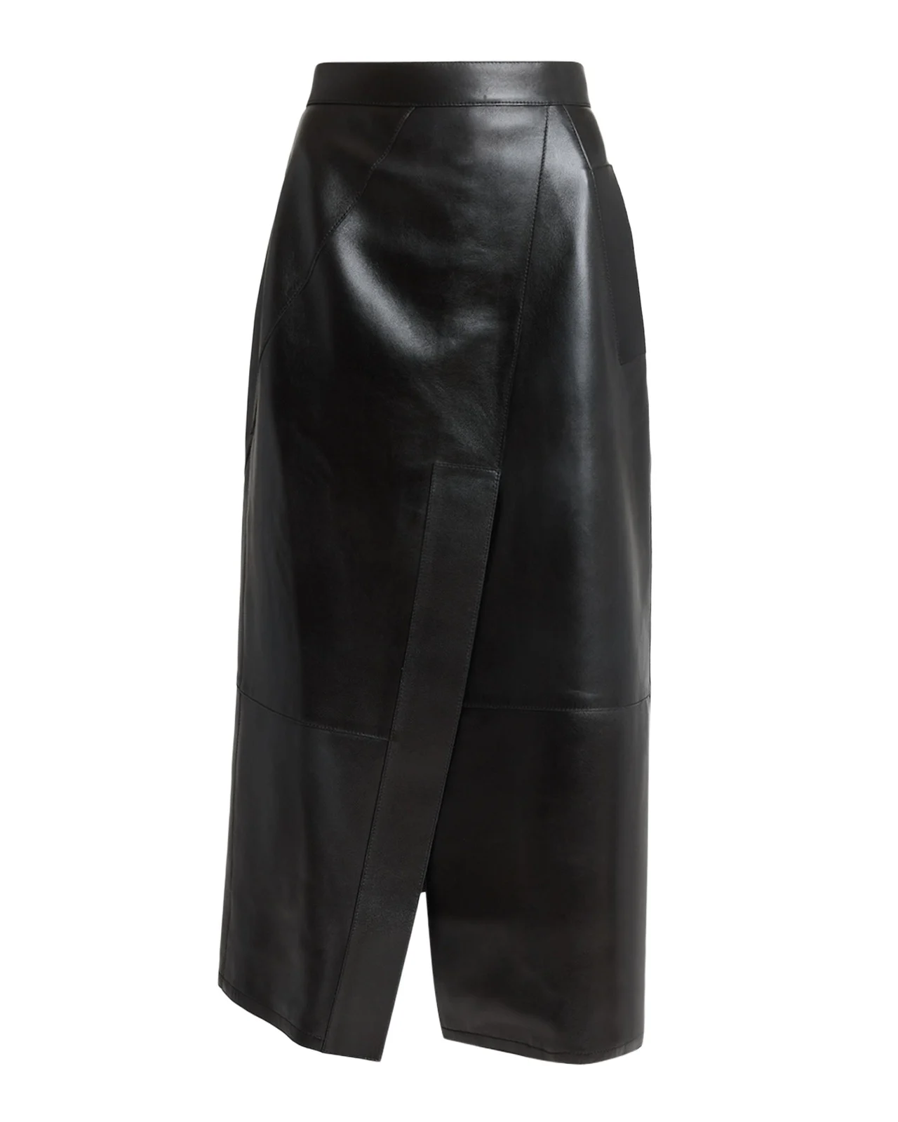 Asymmetric Paneled Leather Midi Skirt Asymmetric Paneled Leather Midi Skirt
