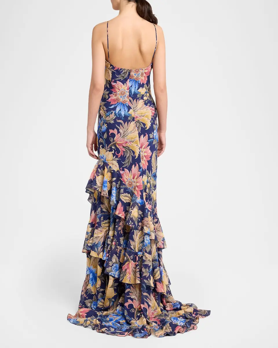 Etro Floral Seersucker Ruffled Maxi Dress | Thumbnail 3 Etro Floral Seersucker Ruffled Maxi Dress | Thumbnail 3