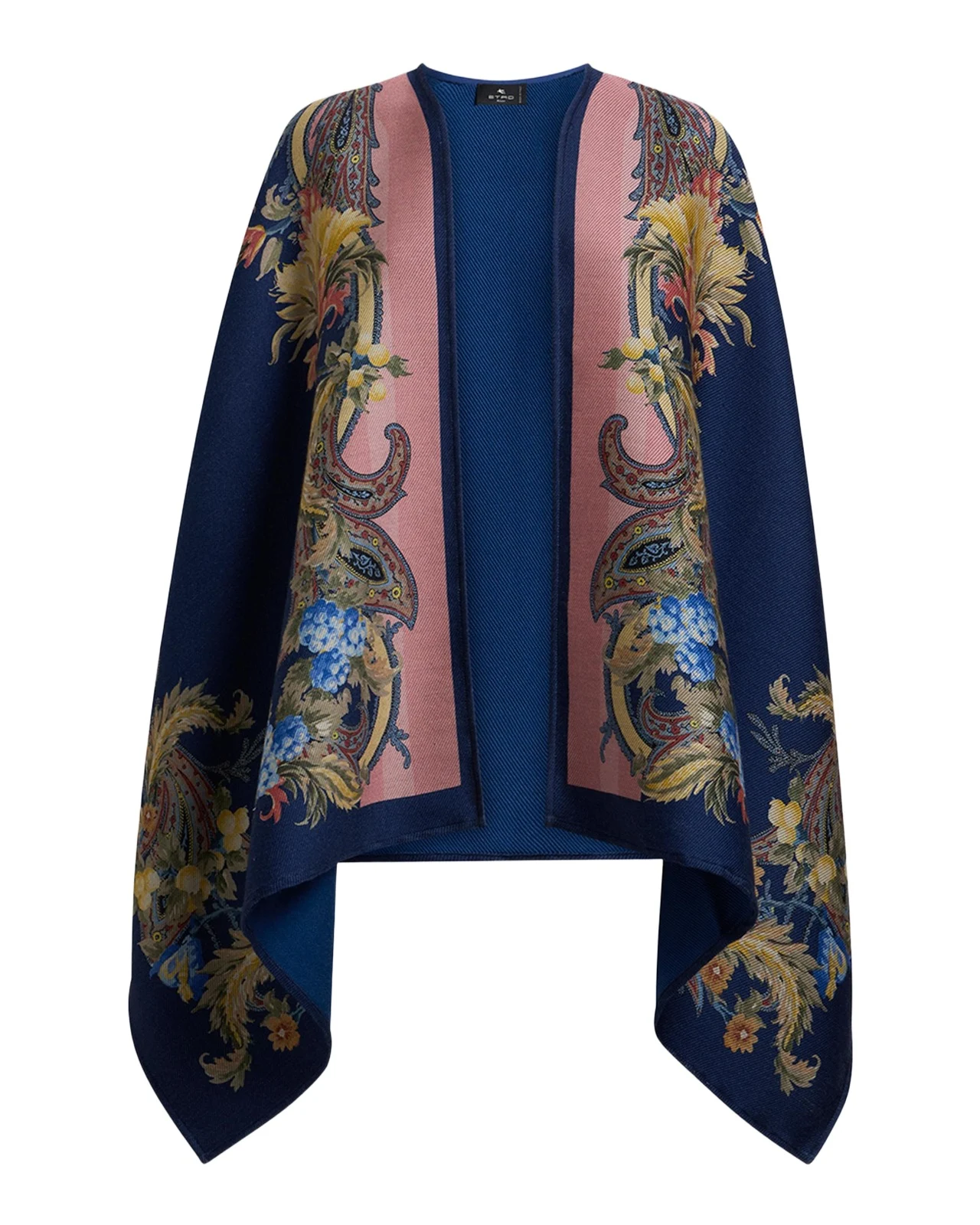 Paisley Wool-Blend Jacquard Cape
