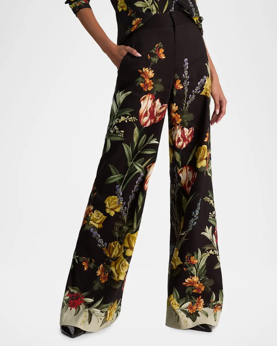 Alice + Olivia Dylan Floral Wide-Leg Pants | Thumbnail 6 Alice + Olivia Dylan Floral Wide-Leg Pants | Thumbnail 6