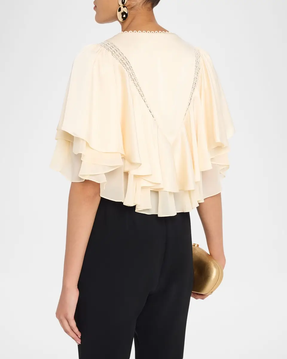 Cinq à Sept Mary Tiered Crop Top | Thumbnail 3 Cinq à Sept Mary Tiered Crop Top | Thumbnail 3