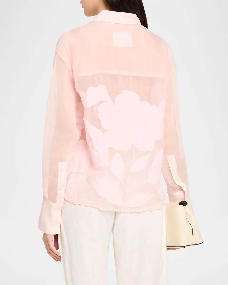 Cissa Floral Embroidered Button-Front Shirt | Thumbnail 3 Cissa Floral Embroidered Button-Front Shirt | Thumbnail 3