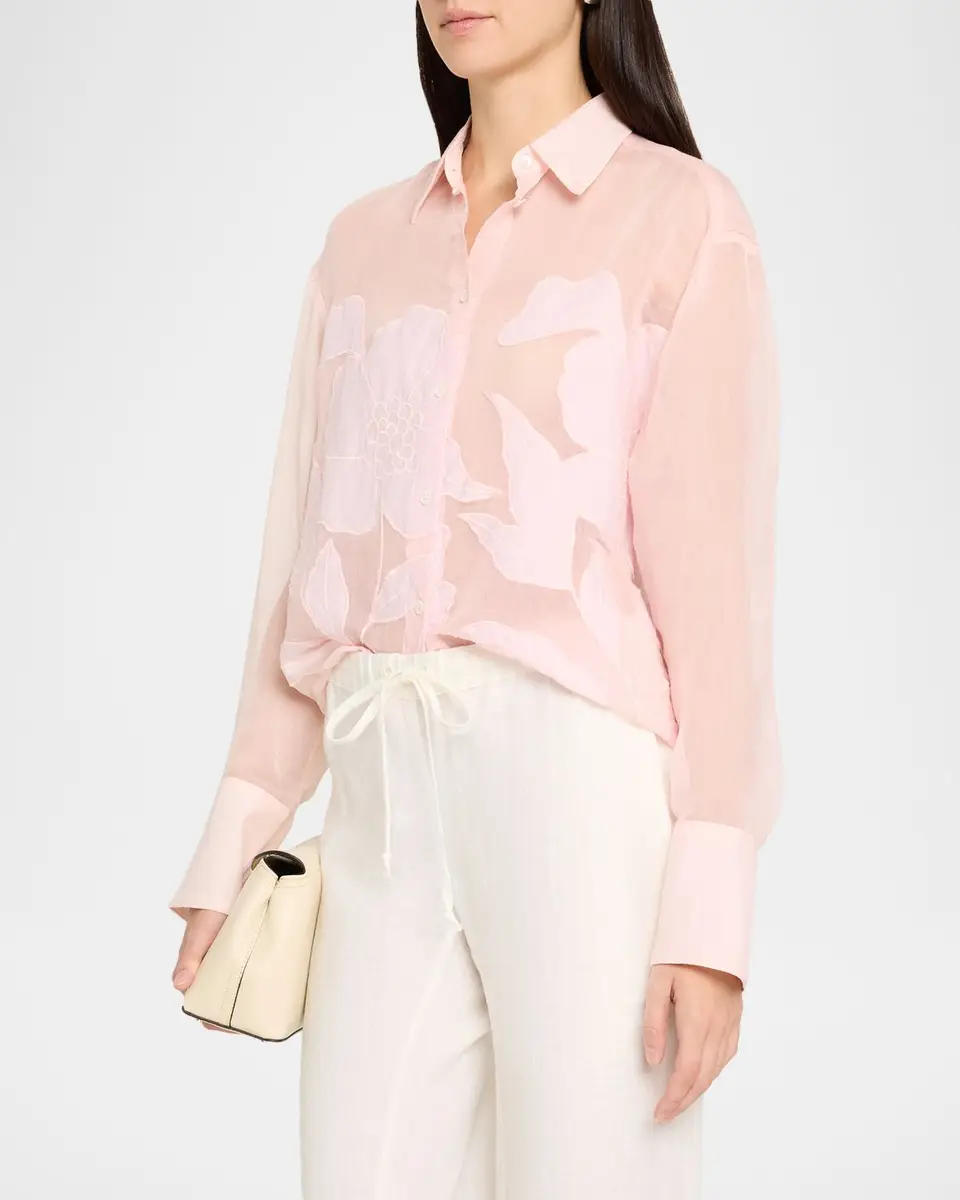 Cissa Floral Embroidered Button-Front Shirt | Thumbnail 4 Cissa Floral Embroidered Button-Front Shirt | Thumbnail 4