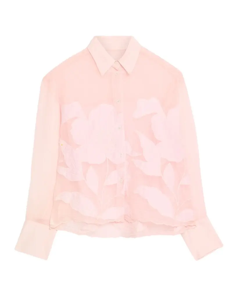 CISSA Floral Embroidered Button-Front Shirt | Image 1 CISSA Floral Embroidered Button-Front Shirt | Image 1