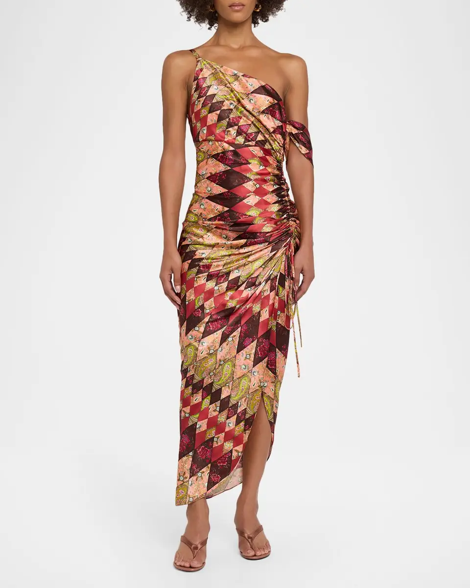 Cinq à Sept Elliana Draped Silk Midi Dress | Thumbnail 2