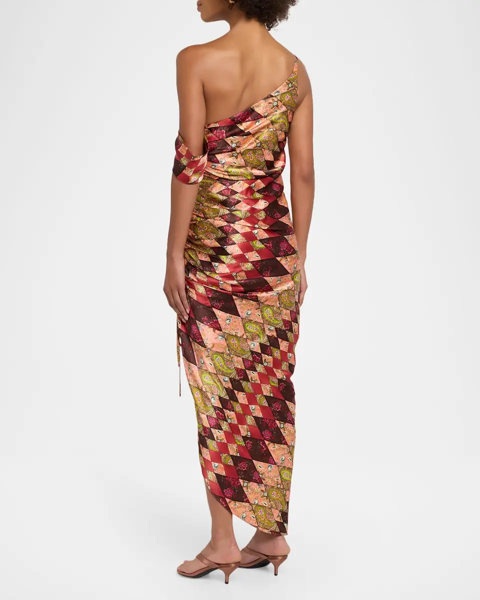 Cinq à Sept Elliana Draped Silk Midi Dress | Thumbnail 3