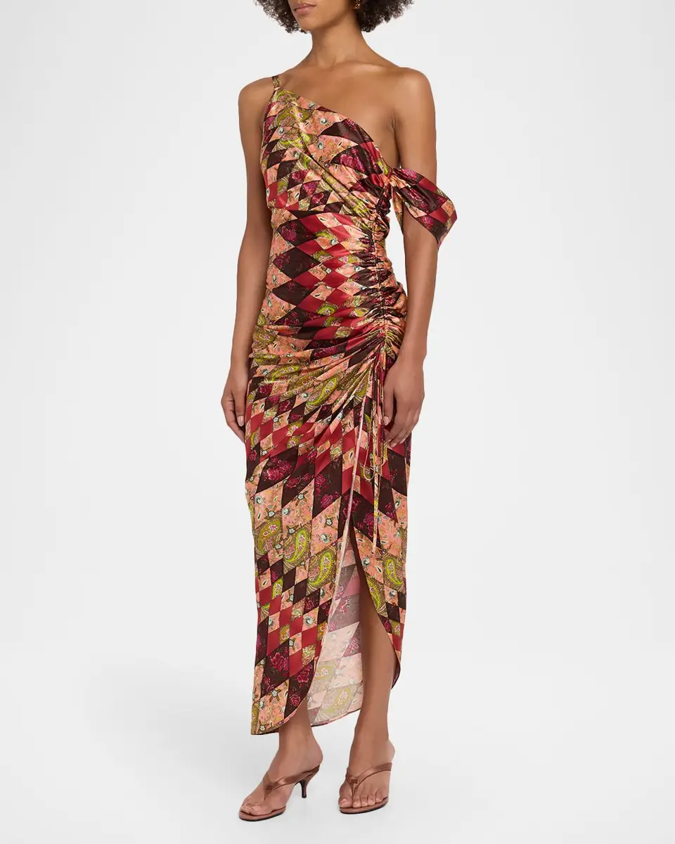 Cinq à Sept Elliana Draped Silk Midi Dress | Thumbnail 4