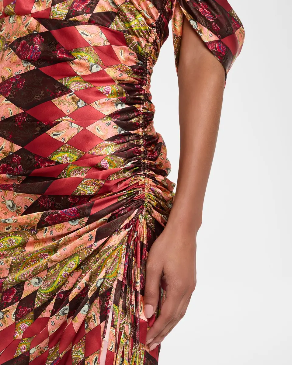 Cinq à Sept Elliana Draped Silk Midi Dress | Thumbnail 5