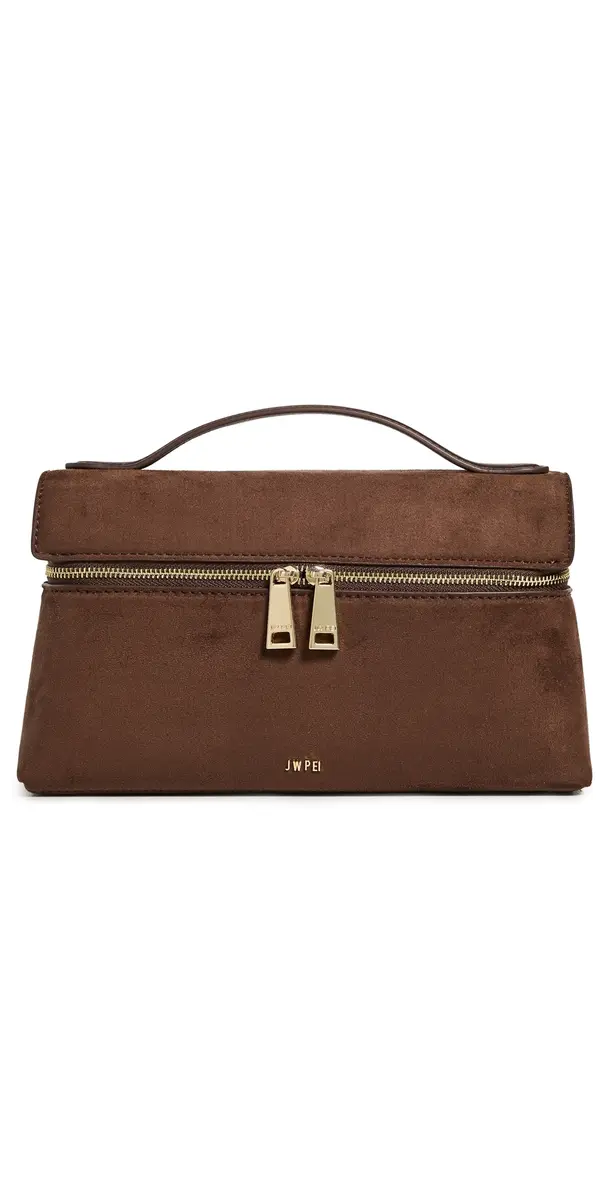 JW PEI The Top Handle Faux Suede Bag Mocha Brown One Size | Image 1 JW PEI The Top Handle Faux Suede Bag Mocha Brown One Size | Image 1