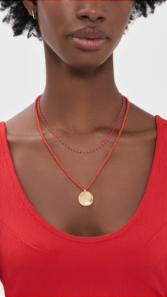 Maison Irem Beaded Coin Necklace | Thumbnail 3