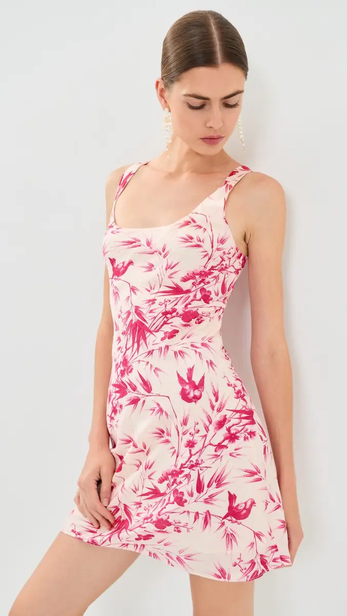 ALIX OF BOHEMIA Addie Rosette Bird Silk Mini Dress | Thumbnail 2