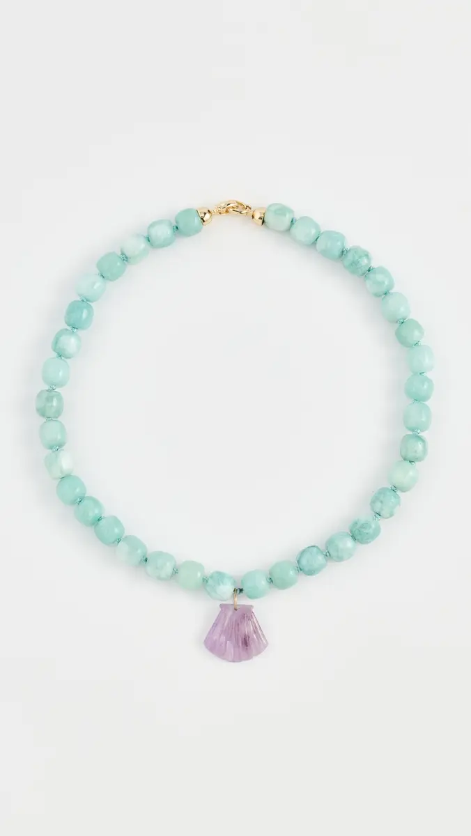 Shashi Jade Scallop Gemstone Pendant Necklace | Thumbnail 2