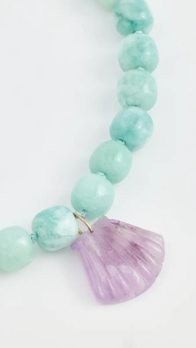 Shashi Jade Scallop Gemstone Pendant Necklace | Thumbnail 4