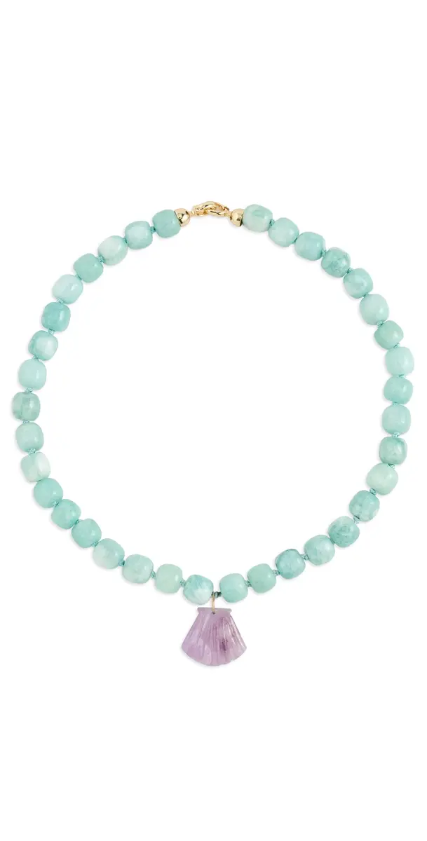 Shashi Jade Scallop Gemstone Pendant Necklace
