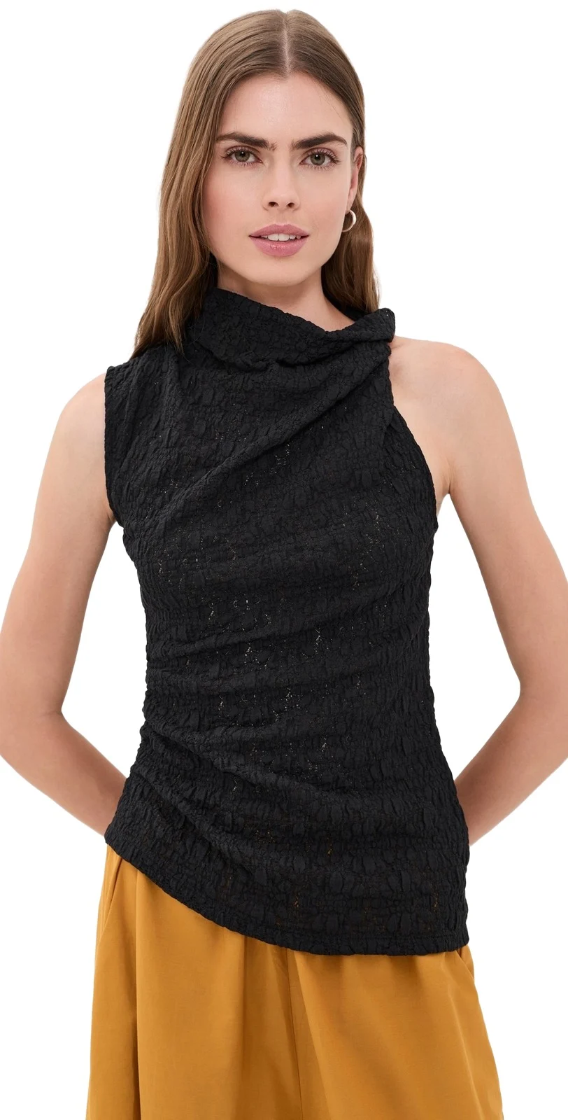 Proenza Schouler White Label Circe Top In Stretch Lace Black