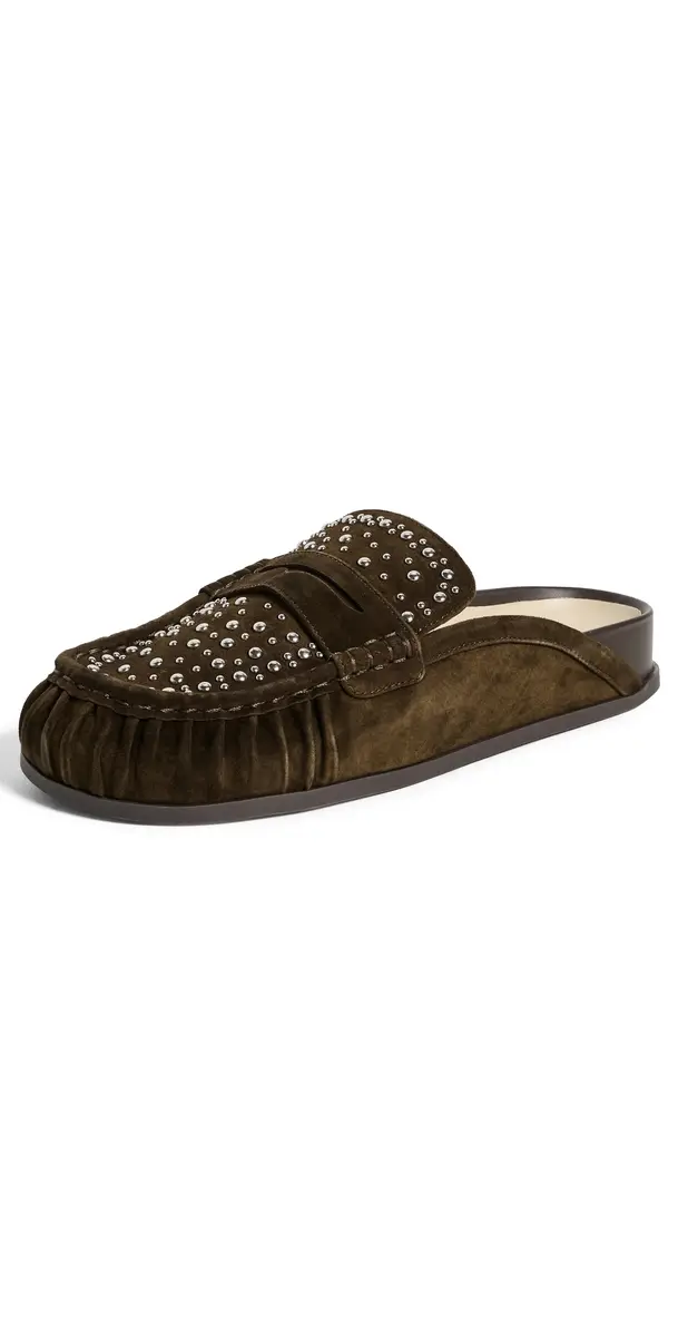 Dolce Vita Jodero Stud Mules Moss Suede | Image 1 Dolce Vita Jodero Stud Mules Moss Suede | Image 1