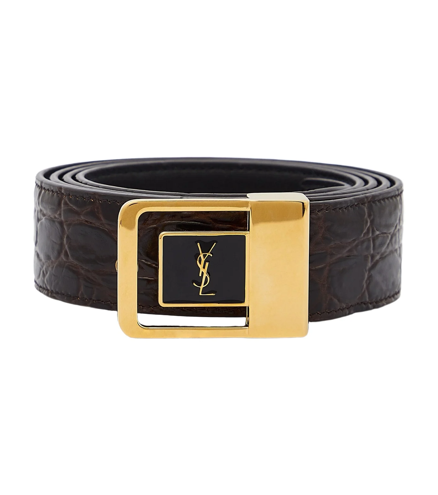 Saint Laurent La 66 croc-effect leather belt