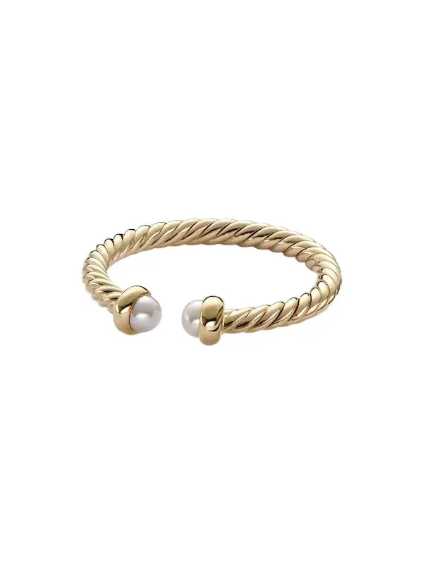 Cablespira Flex Micro 18kt gold ring with pearls Cablespira Flex Micro 18kt gold ring with pearls