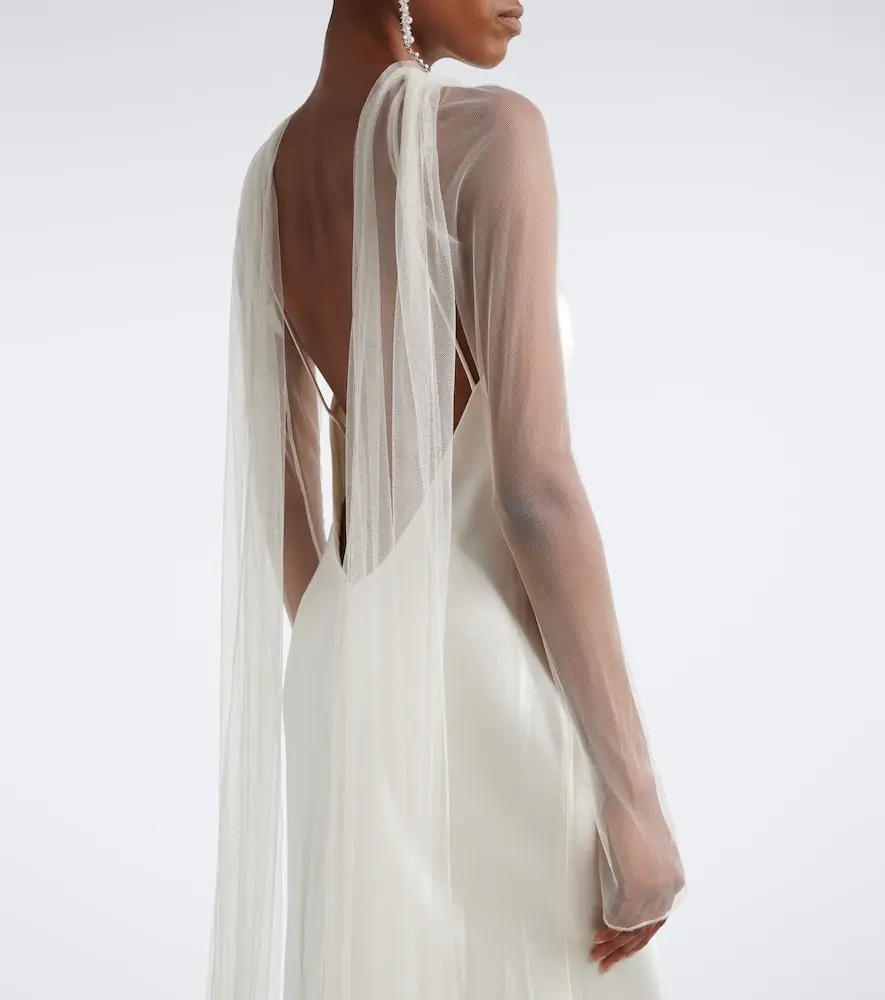 Danielle Frankel Bridal Mari caped wool and silk gown | Thumbnail 2 Danielle Frankel Bridal Mari caped wool and silk gown | Thumbnail 2