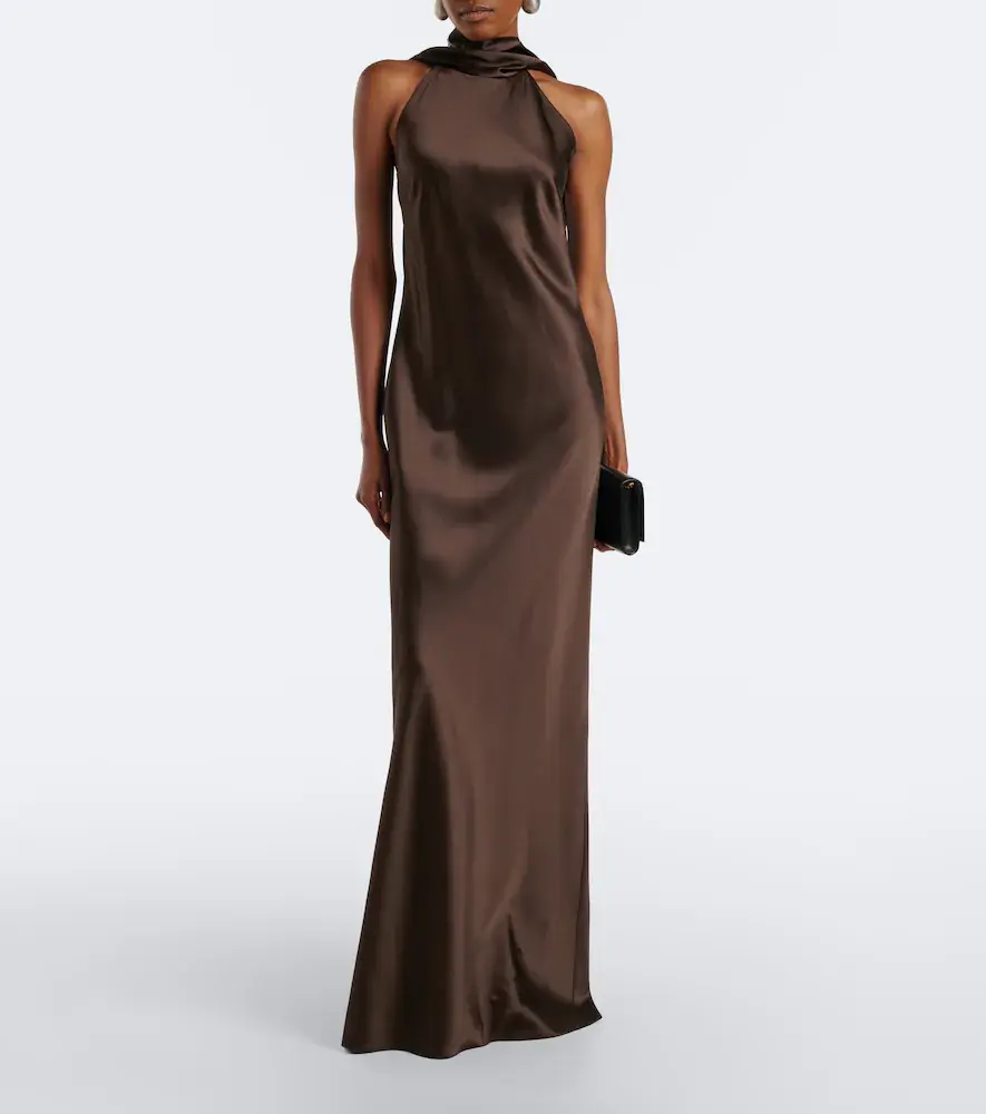 Ralph Lauren Collection Chilton halterneck satin gown | Thumbnail 3