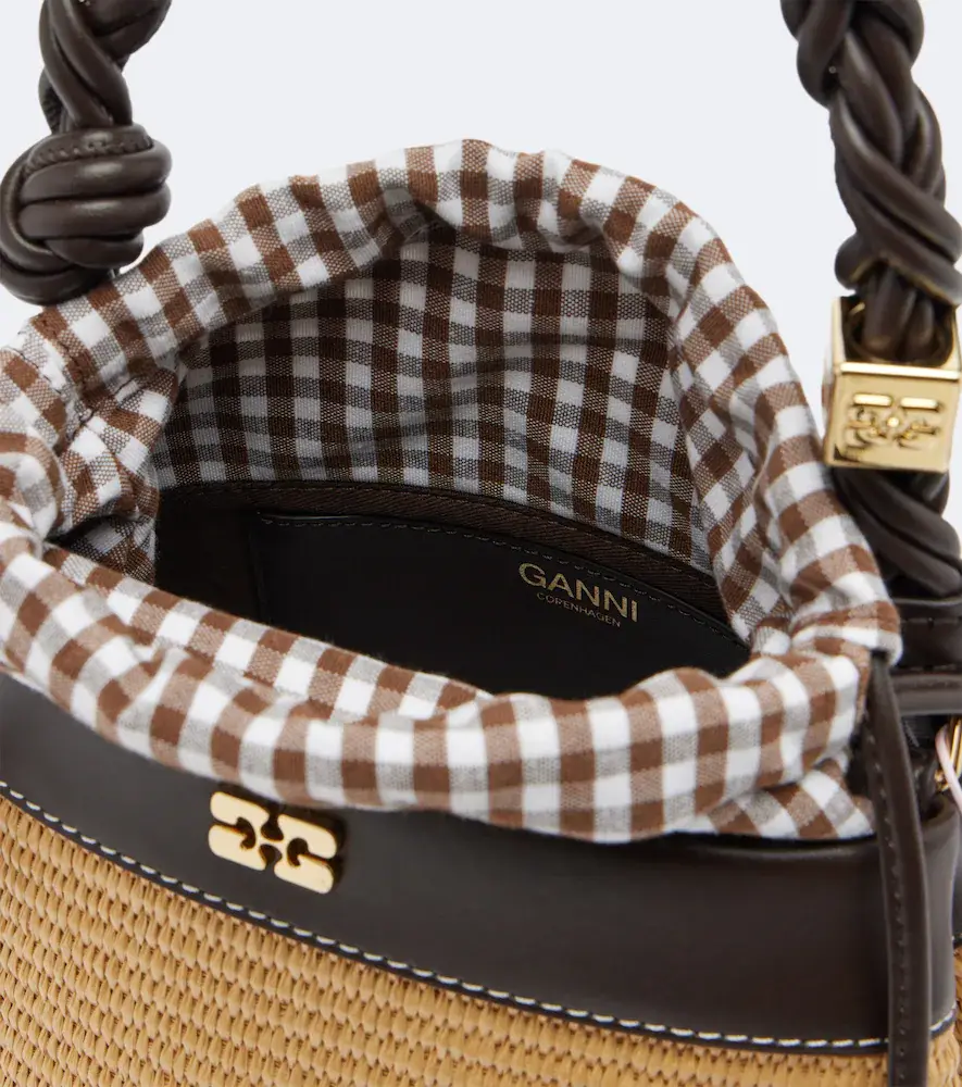 Ganni Bou Small raffia-effect bucket bag | Thumbnail 3 Ganni Bou Small raffia-effect bucket bag | Thumbnail 3