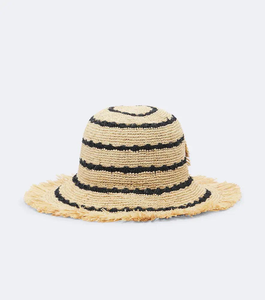 Ganni Striped raffia bucket hat | Thumbnail 3