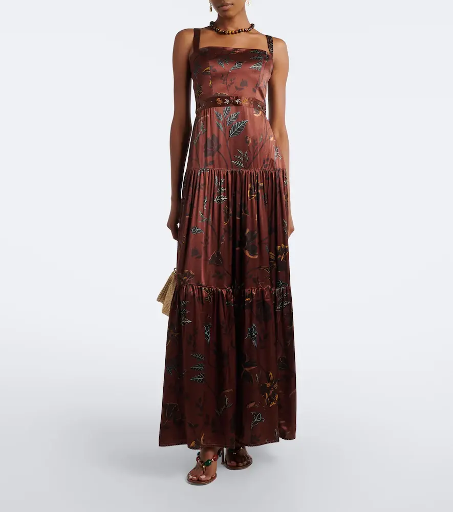 Agua by Agua Bendita Lima printed satin maxi dress | Thumbnail 2