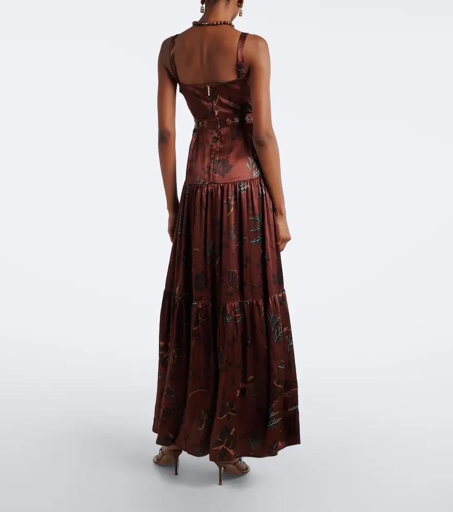 Agua by Agua Bendita Lima printed satin maxi dress | Thumbnail 3