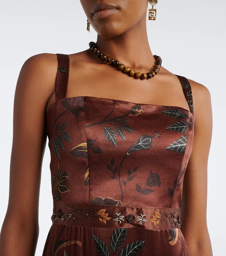Agua by Agua Bendita Lima printed satin maxi dress | Thumbnail 5