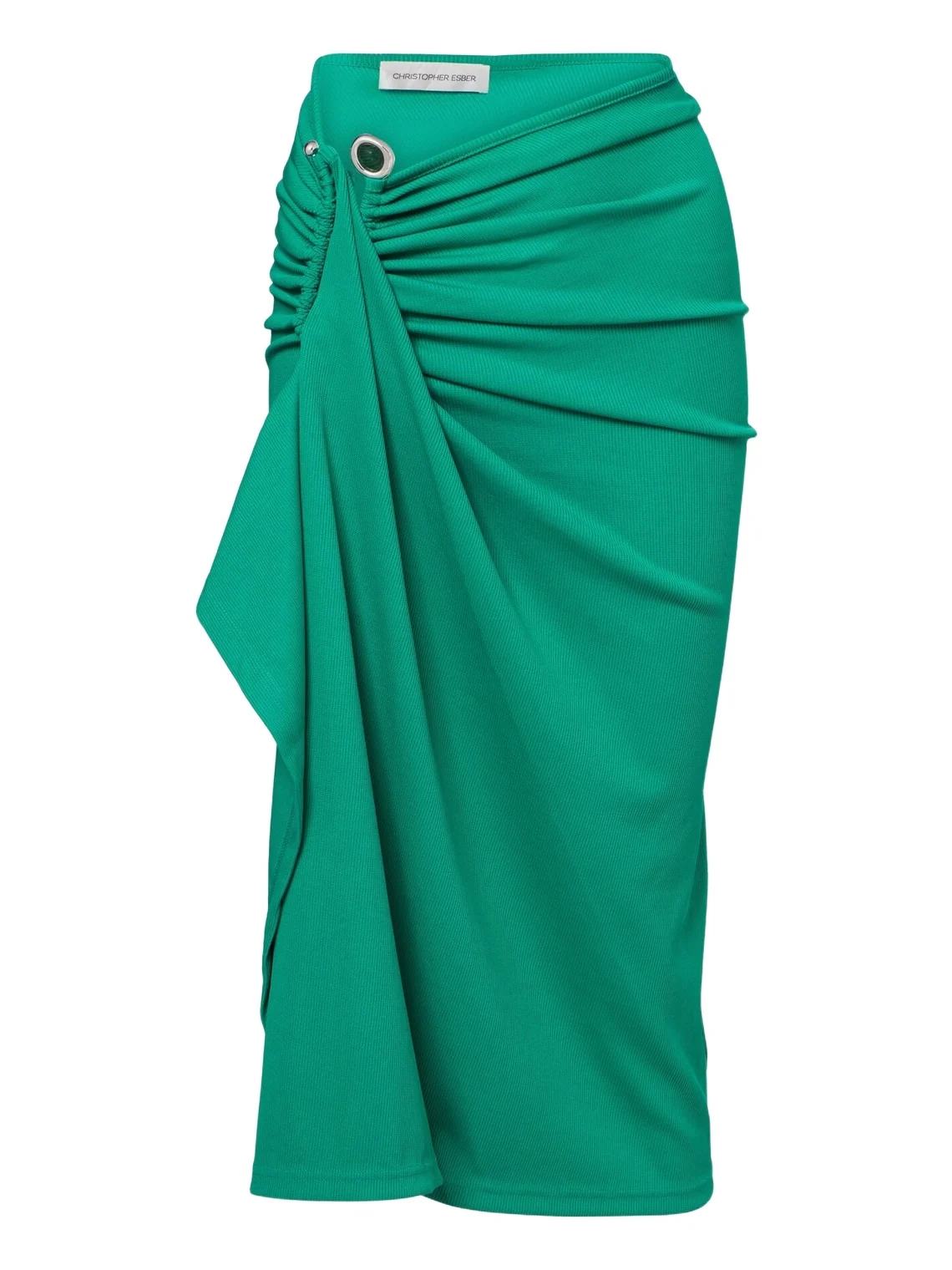 Crystal Pendant jersey midi skirt