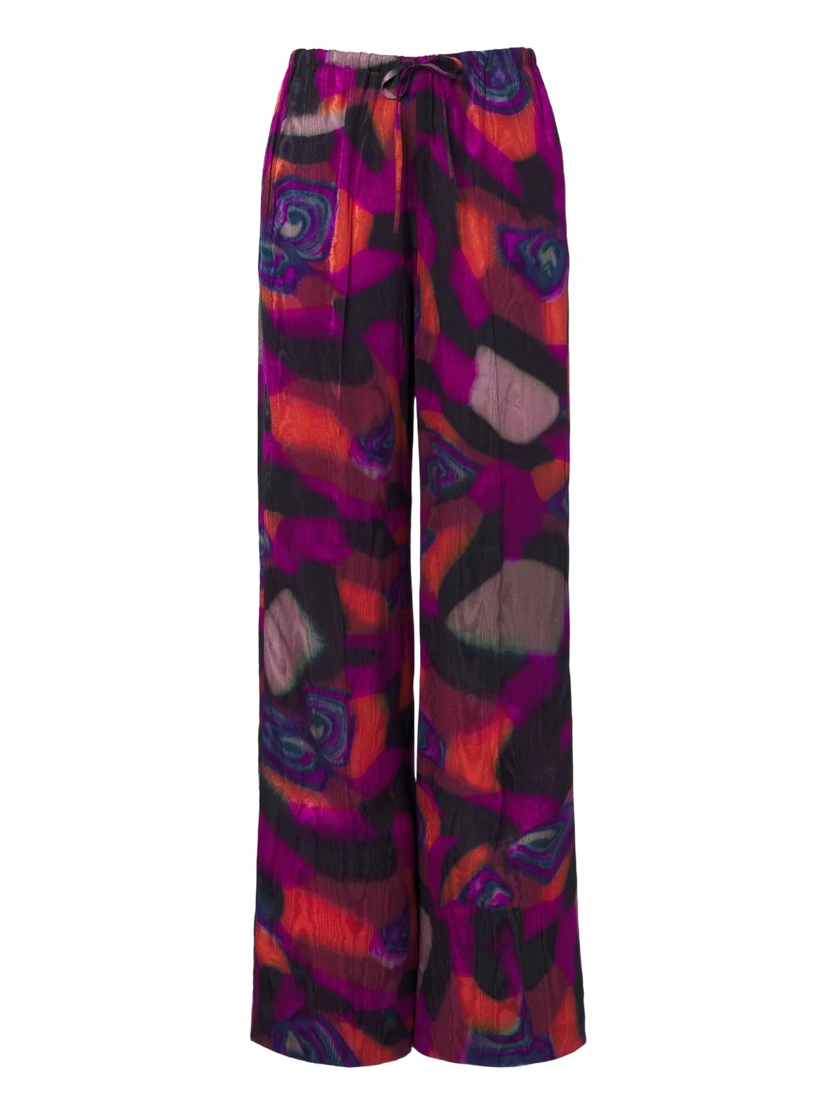 Printed moiré wide-leg pants Printed moiré wide-leg pants