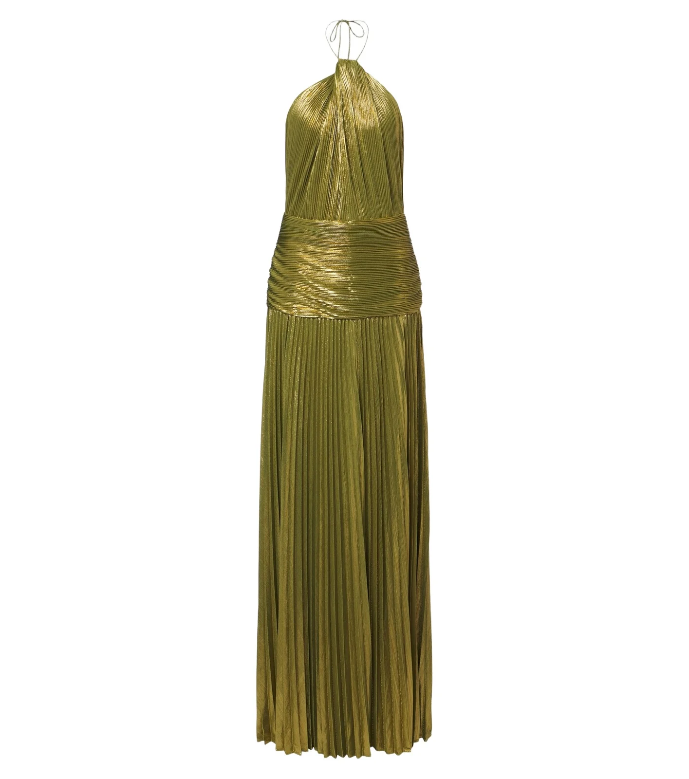Retrofête Thalia plissé halterneck gown