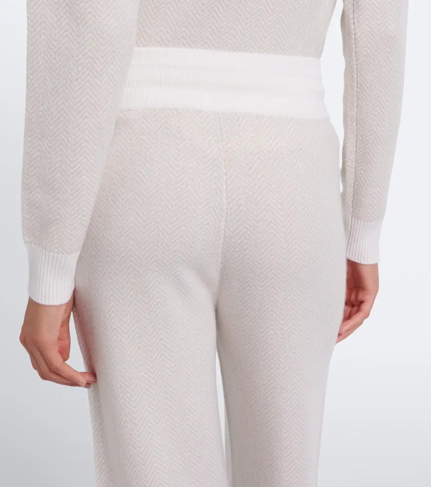 ELEVENTY Chevron cashmere flared pants | Thumbnail 3