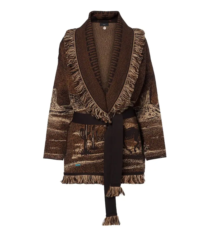 Alanui Wild Wild jacquard wool-blend cardigan | Image 1 Alanui Wild Wild jacquard wool-blend cardigan | Image 1
