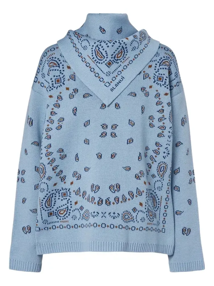 Bandana Jacquard virgin wool sweater