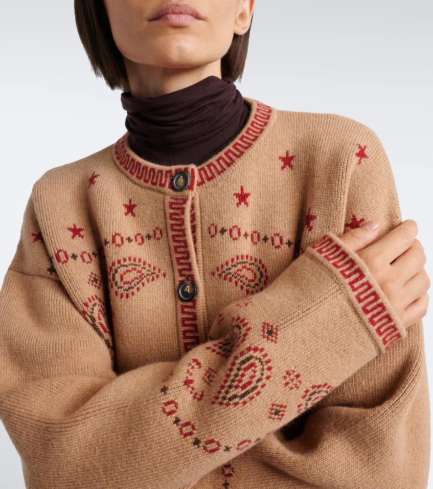 Alanui Bandana Jacquard wool and cashmere cardigan | Thumbnail 2
