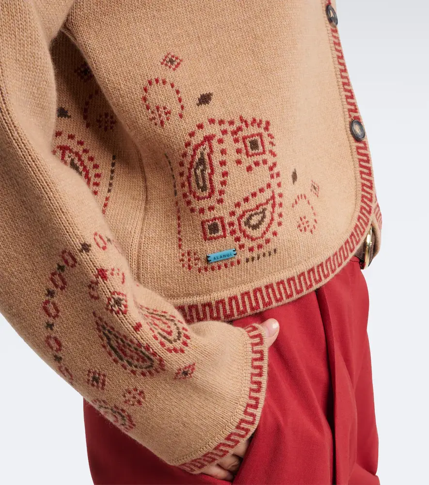 Alanui Bandana Jacquard wool and cashmere cardigan | Thumbnail 5