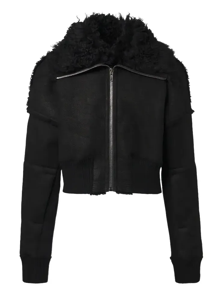 Rick Owens Flight cropped leather jacket
