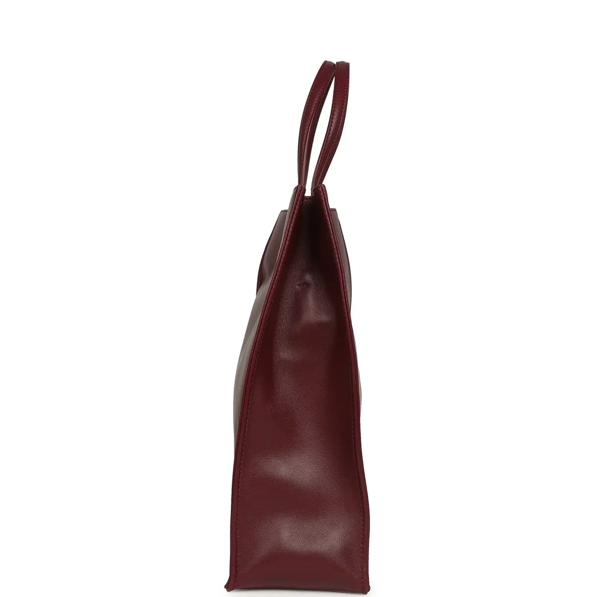 Chanel Chanel Small "Grocery Bag" with Chain Dark Burgundy Calfskin Gold Hardware | Thumbnail 3 Chanel Chanel Small "Grocery Bag" with Chain Dark Burgundy Calfskin Gold Hardware | Thumbnail 3